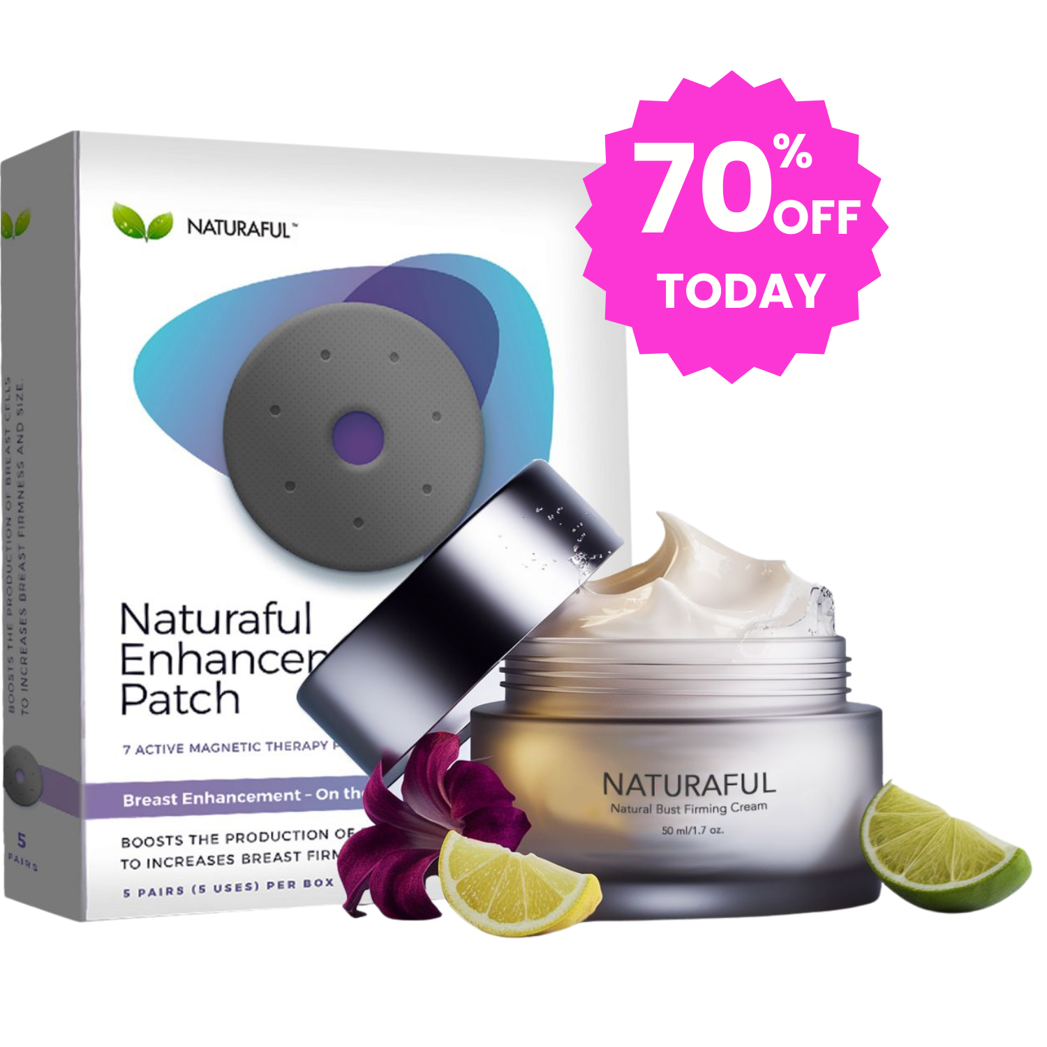 Naturaful Bust Cream and Enhancement Patches for natural bust lift